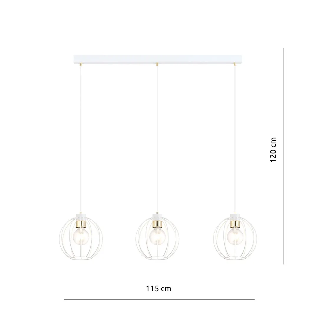 Lampa wisząca GINO Biały/Złoty 1223/3 - 1223/3