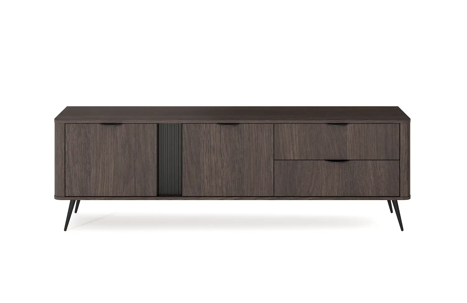 Szafka RTV 2-drzwiowa z 2 szufladami VERIS 195 dąb dunin czarny