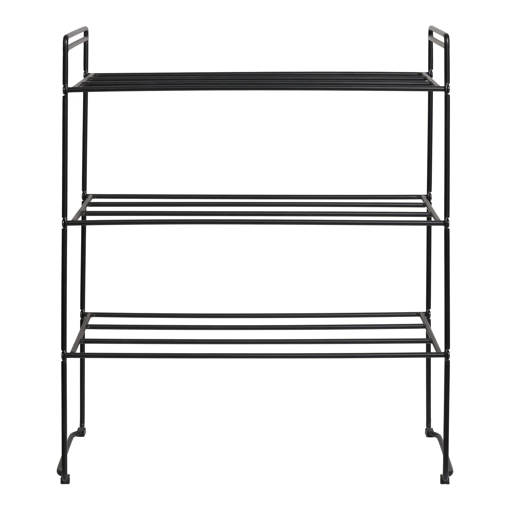 Regał na buty z 3 półkami SWANSEA 349x25x60 cm czarny