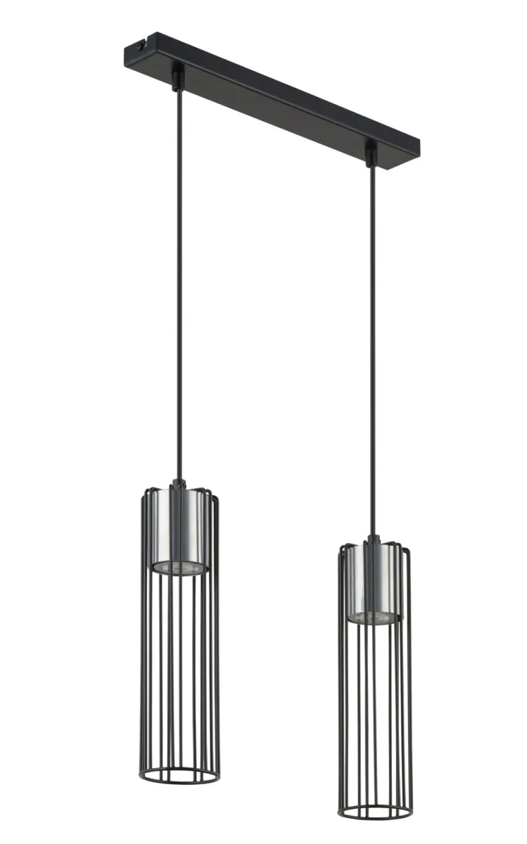 Lampa wisząca FOBIA 2 czarno-srebrna