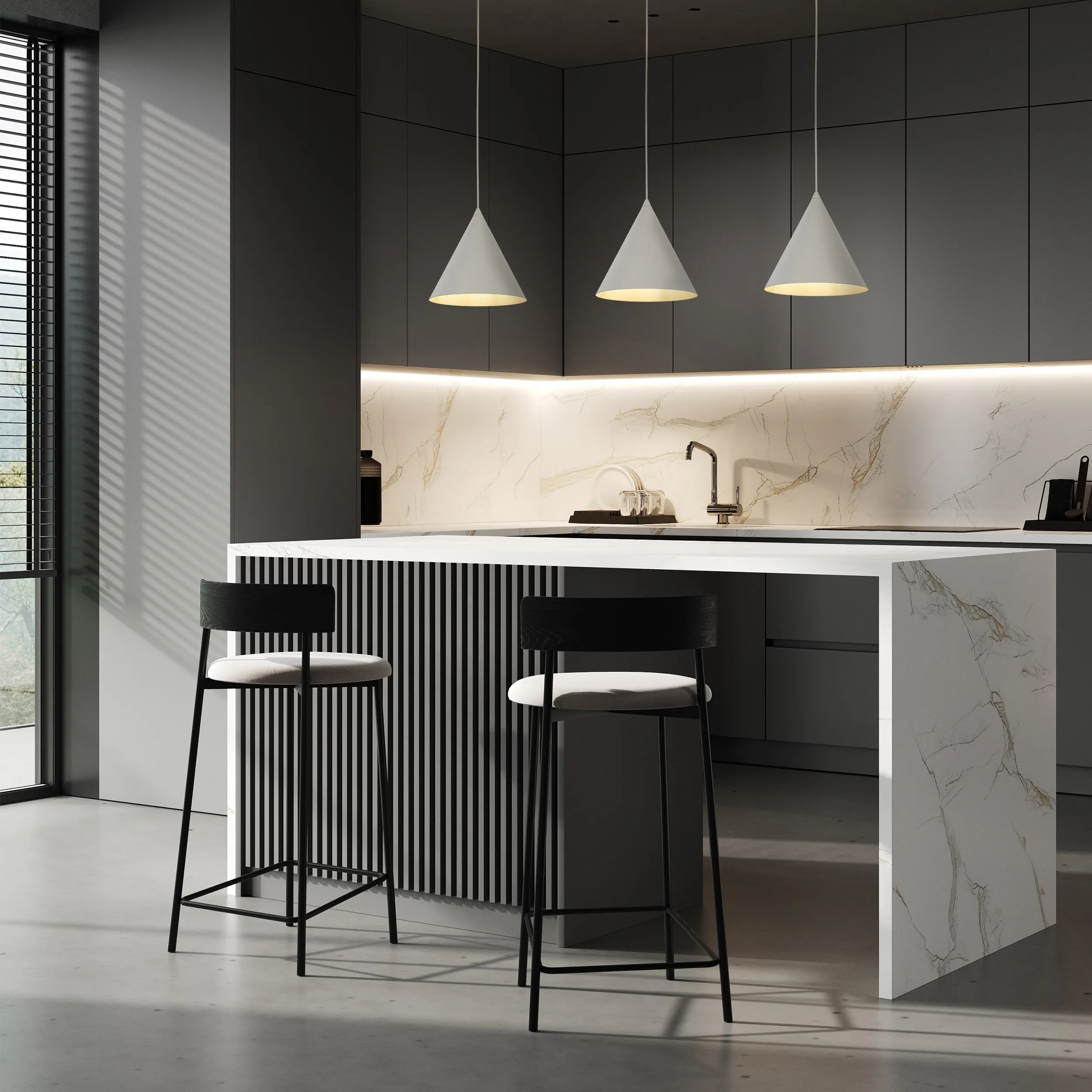 Lampa wisząca CONO beżowa 160x25cm - TK_6631