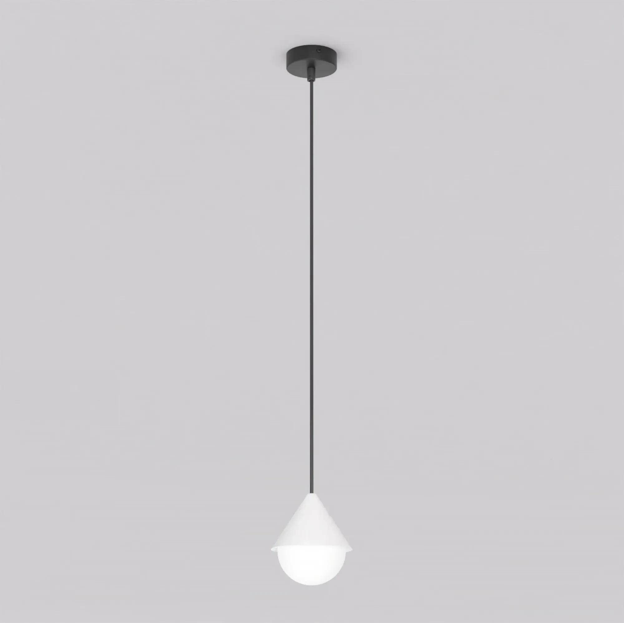 image pendant light, hanging lamp, white shade, black cord, ceiling mount