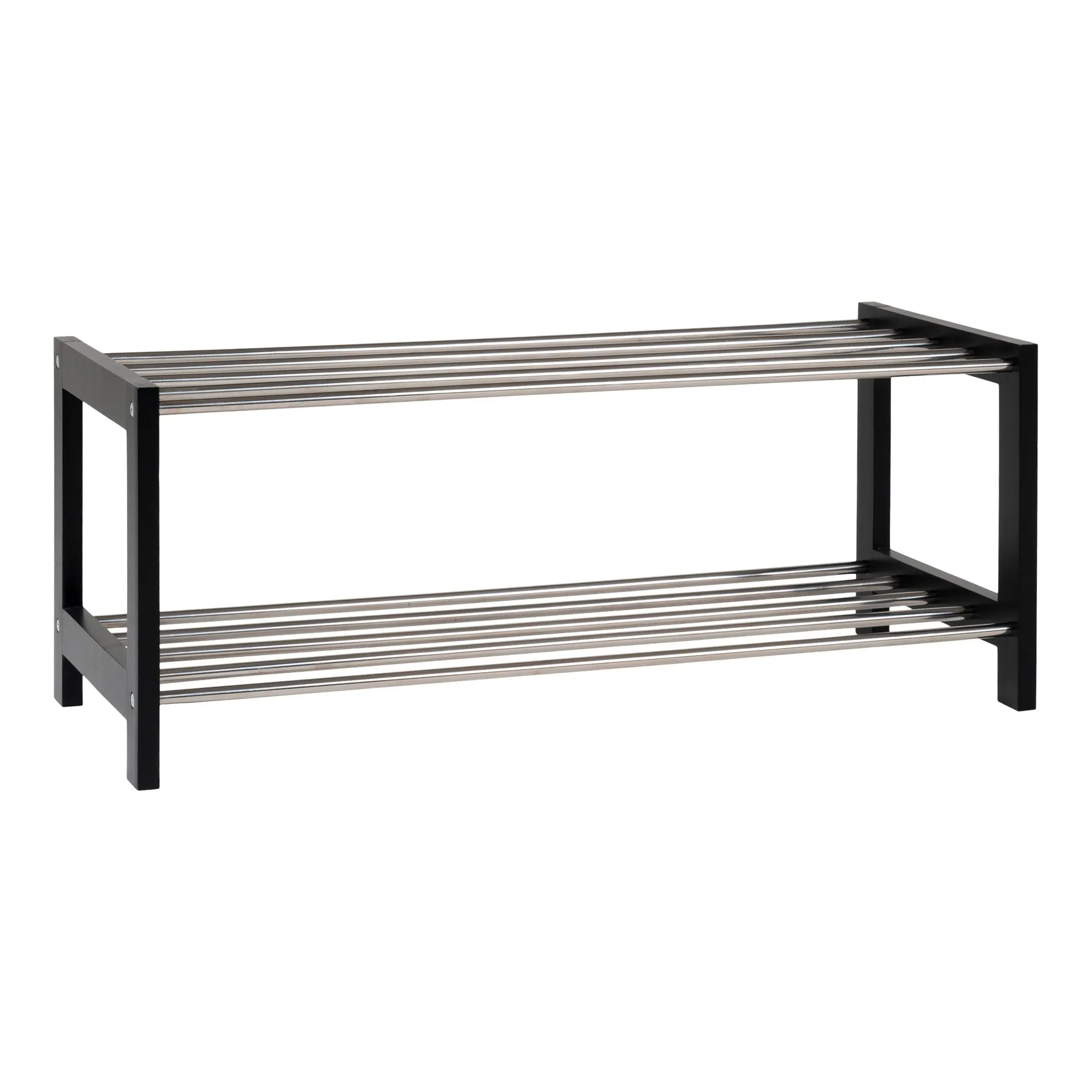 Ławka z półką na buty PADOVA Drewno-Metal Czarny