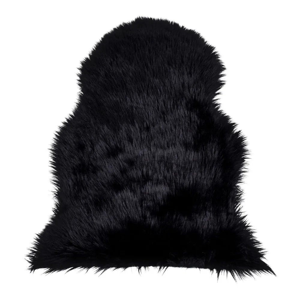 Skóra jagnięca sztuczna LAMBSKIN 50x85 cm czarna