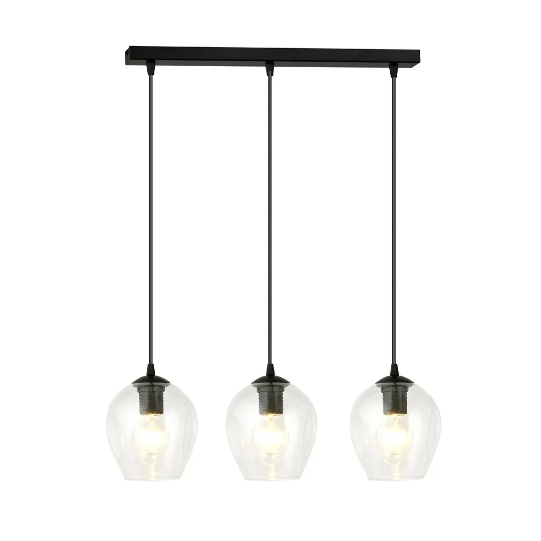 Lampa sufitowa ISTAR 3 czarny transparentny