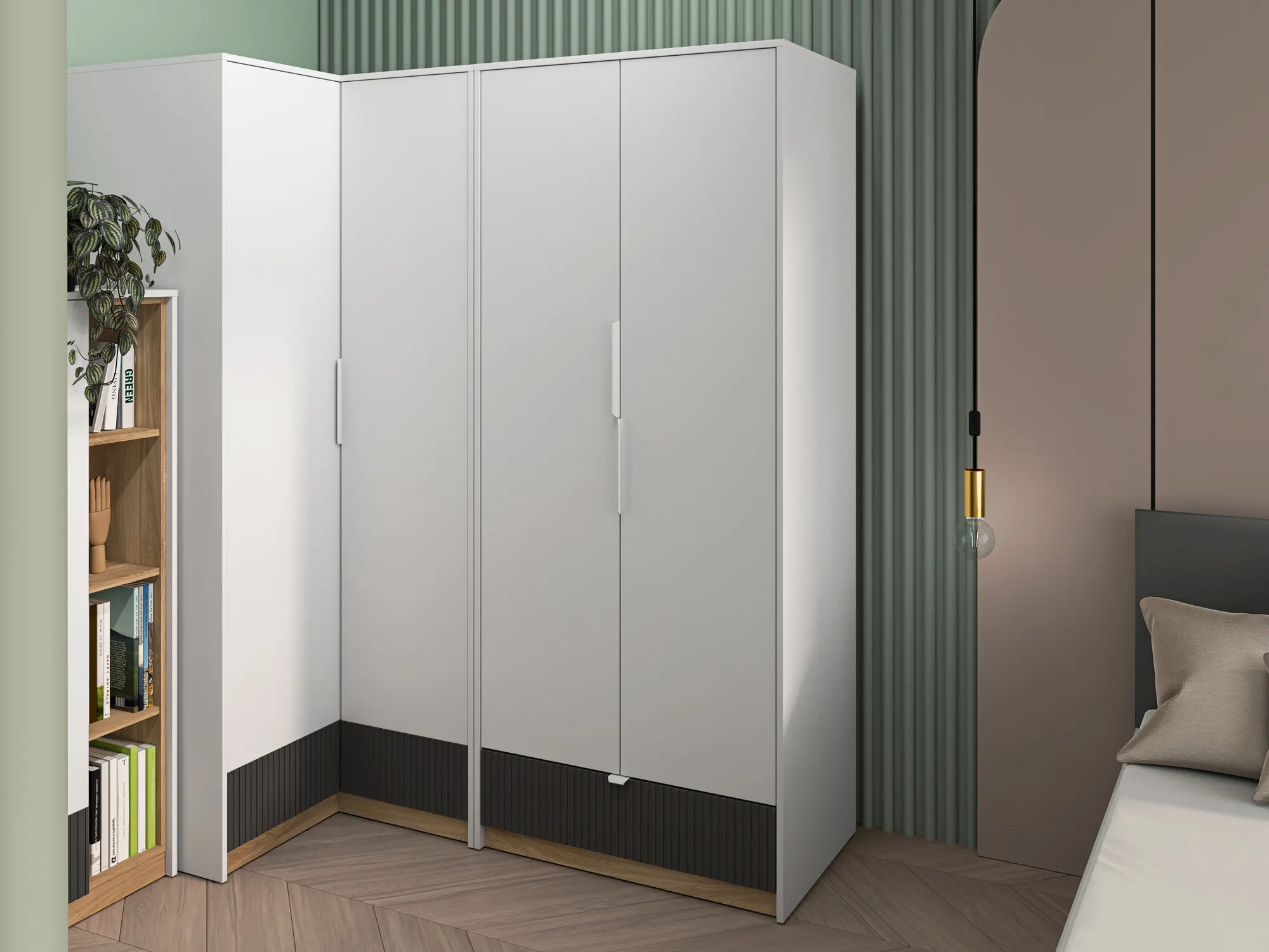 Szafa 2-drzwiowa z 1 szufladą TORINO 02 Biały, Castello, Grafit - 1TORI02-001