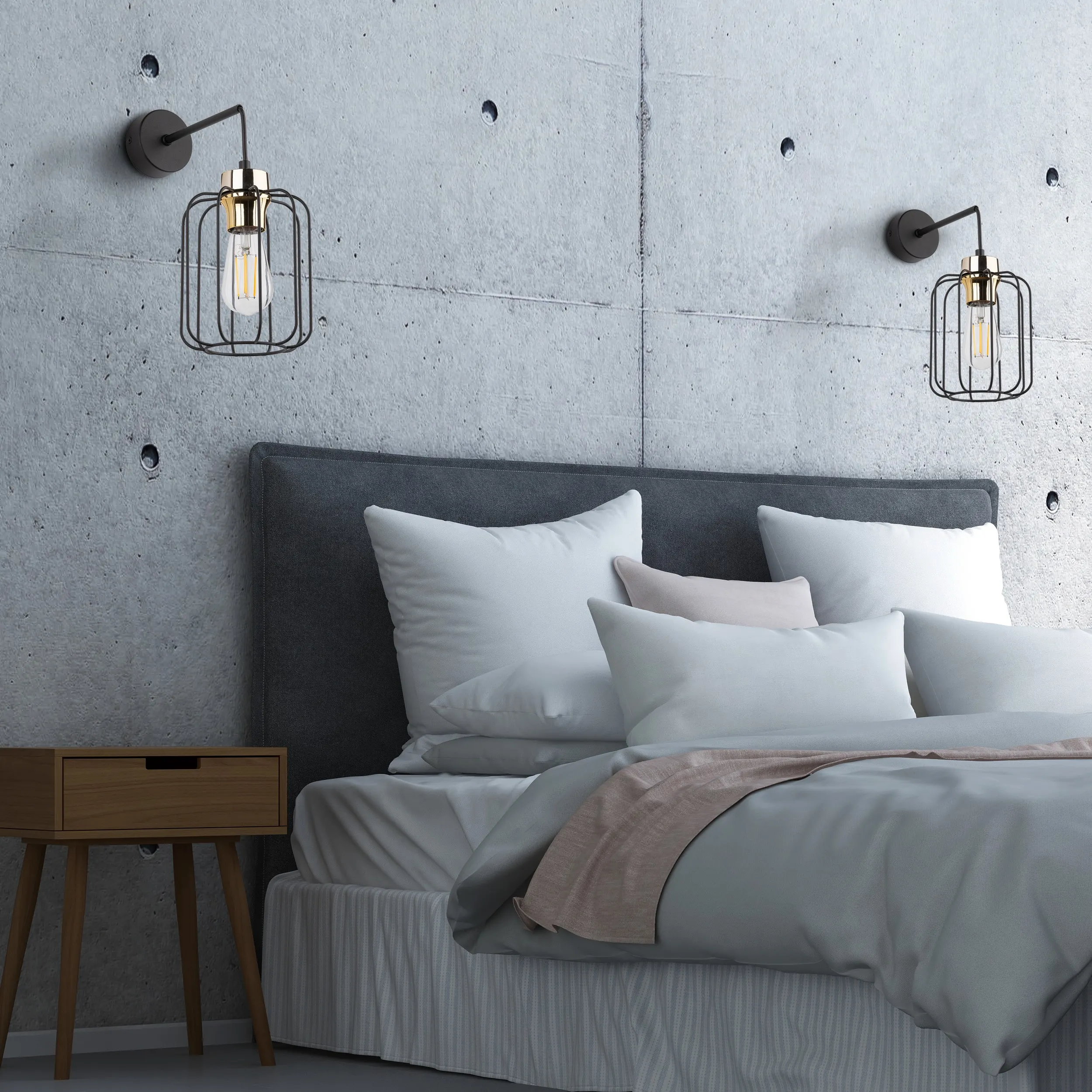 Kinkiet GALAXY czarny ze złotym elementem 33x26x15cm - TK_4742