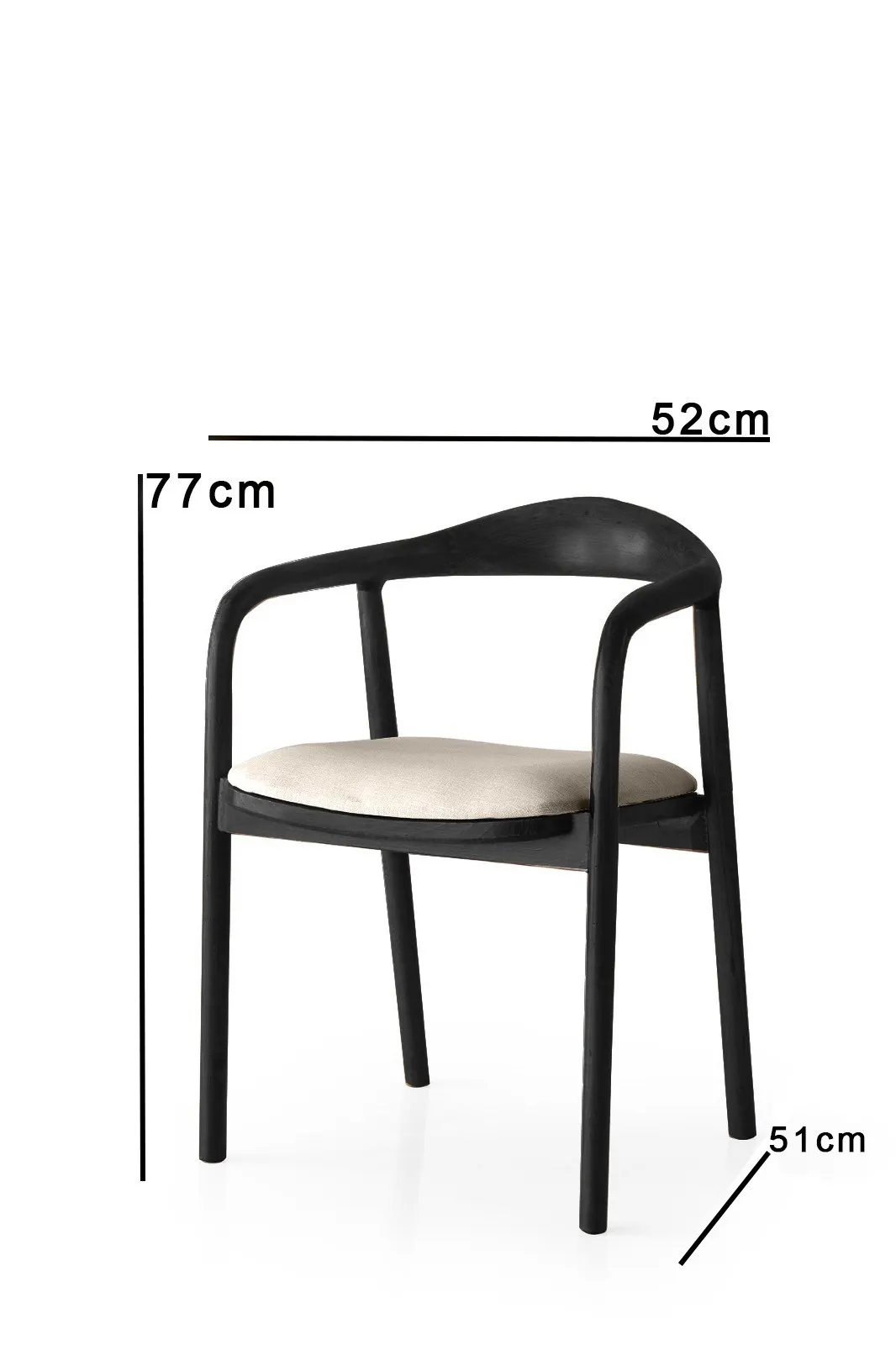 Krzesło drewniane z podłokietnikami PA - 031 czarny jasnoszary - ASI_974NMB1707