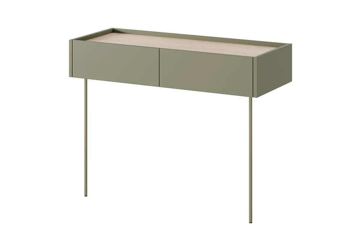 Toaletka - konsola DESIN 2 szuflady - oliwka - dąb nagano