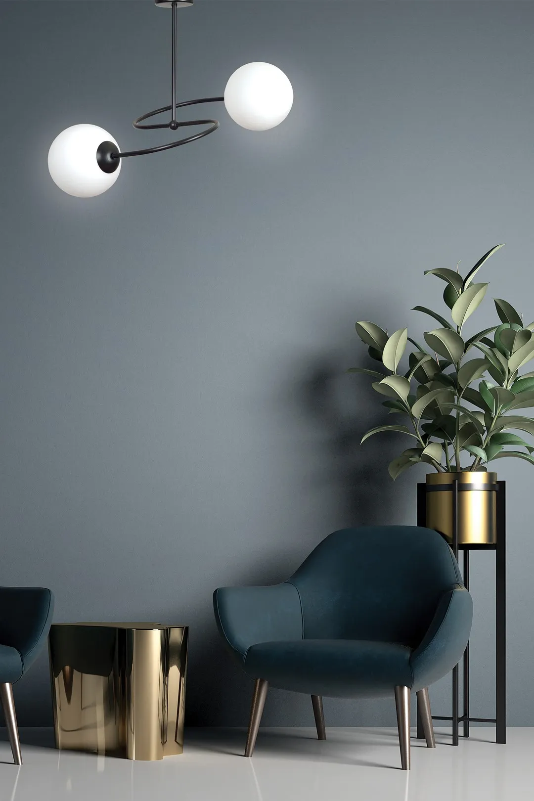 Lampa sufitowa SELBI Czarny 734/2B - 734/2B