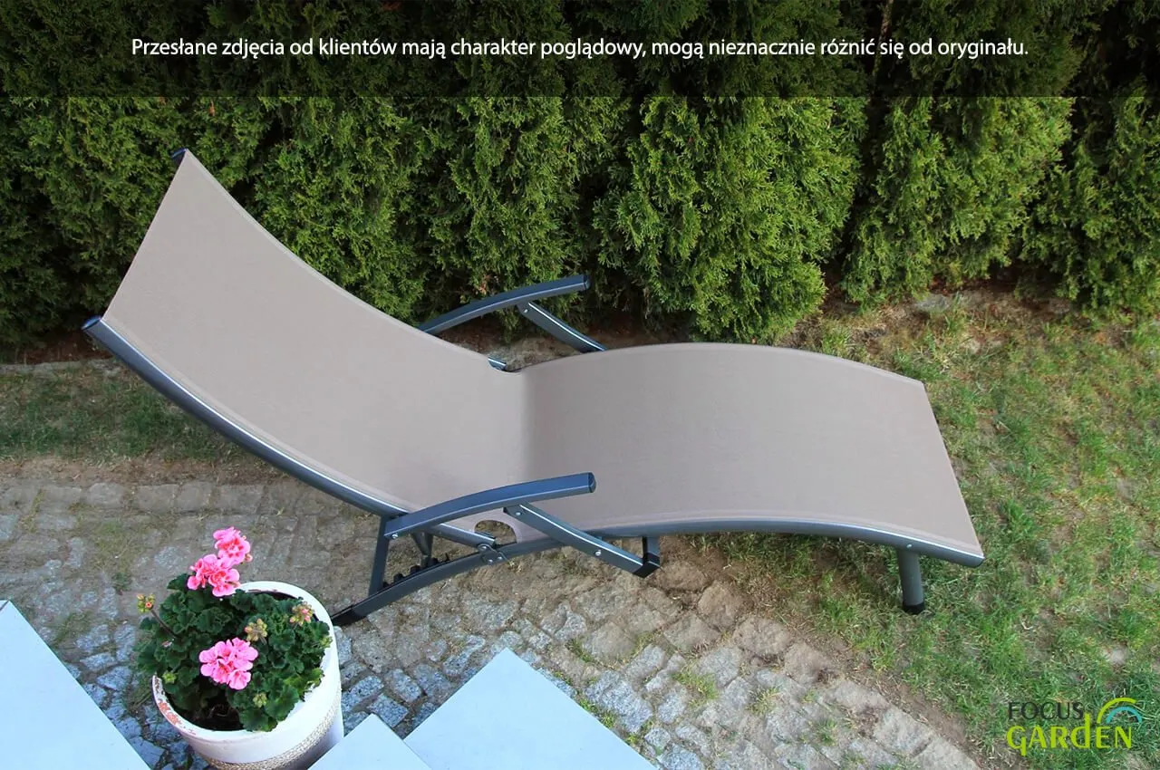 Leżak ogrodowy składany RELAX aluminiowy z regulacją 175 cm taupe - FG000747