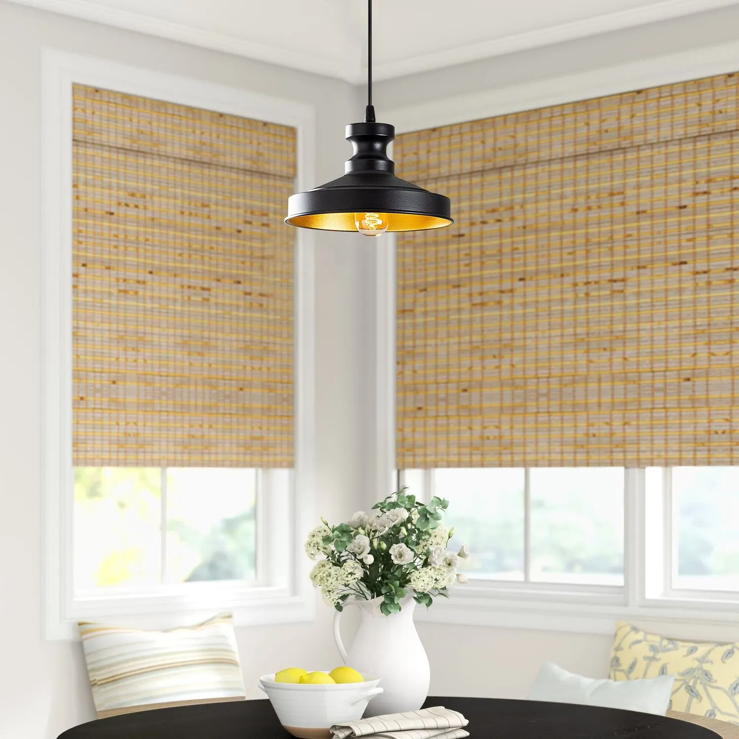 Żyrandol metalowy wiszący BERCESTE S czarny złoty - ASI_521SHN3131