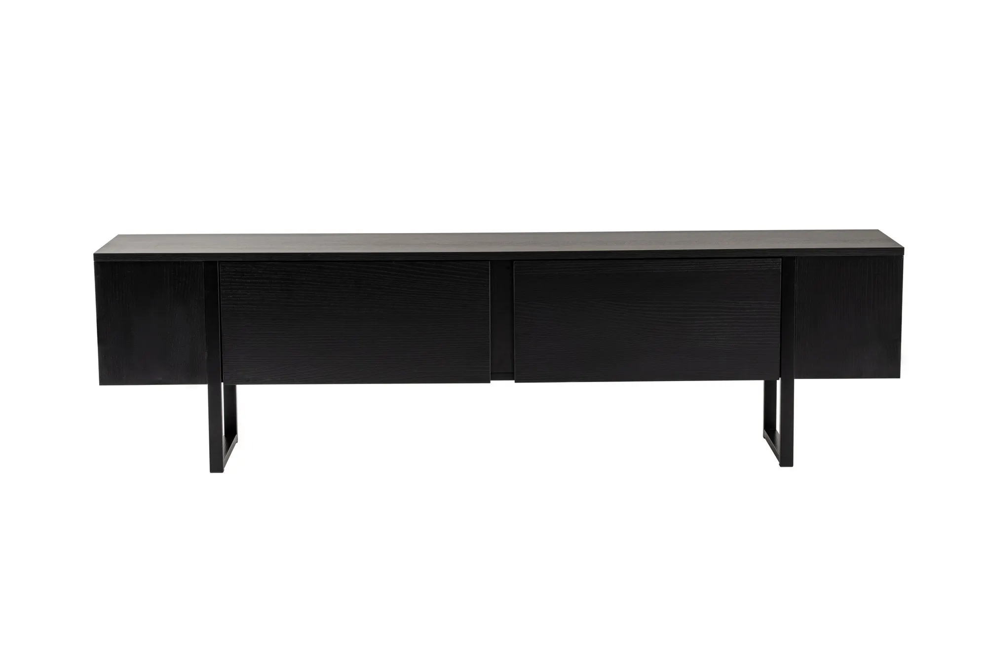 Szafka RTV 2-drzwiowa SERENITY 180 cm czarna czarny stelaż