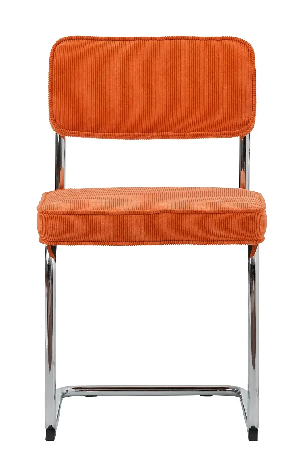 Krzeslsło na płozach RUPERT - pomarańczowe, chrom - UN_37281106