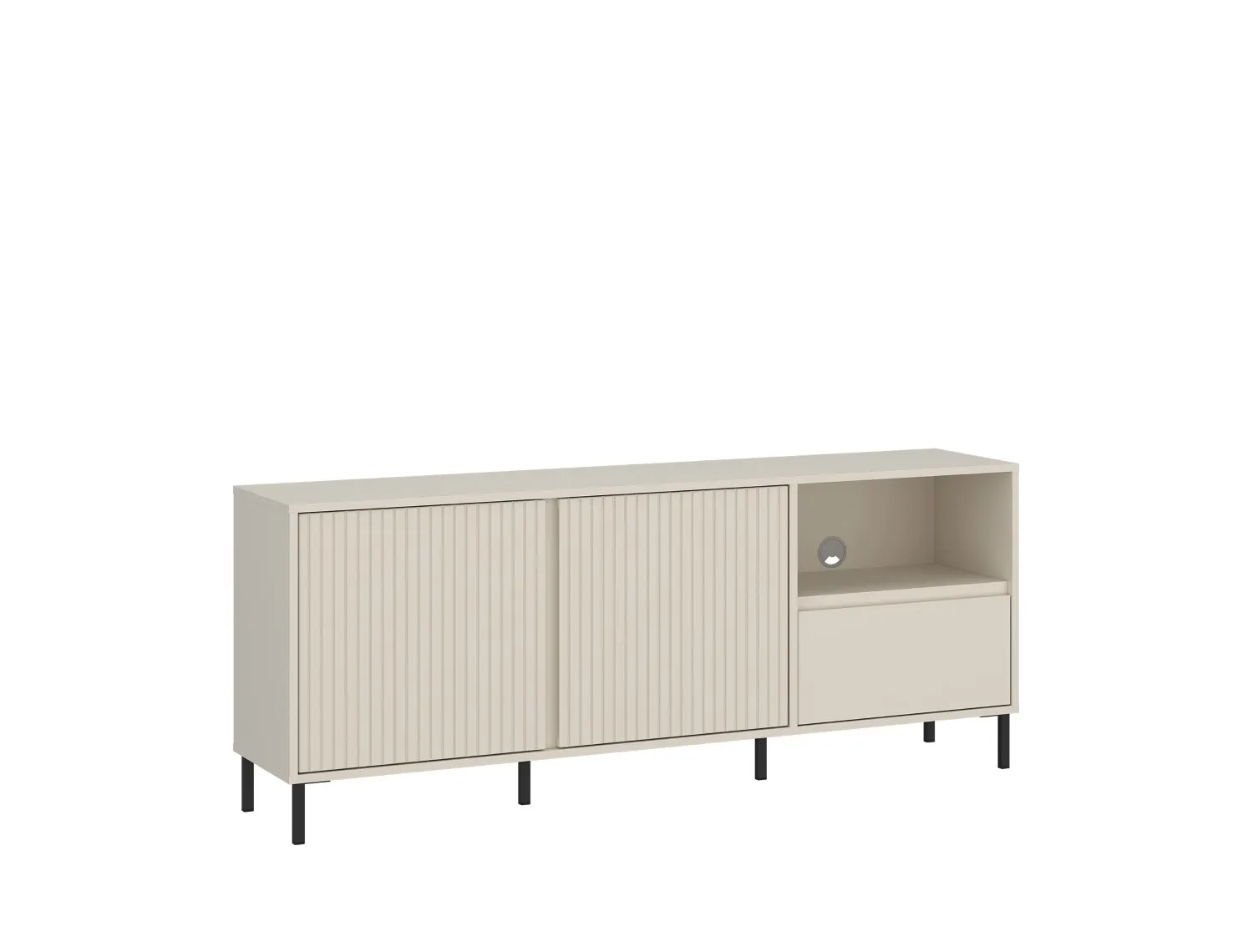 Szafka RTV 2-drzwiowa z szufladą AVENALE 157 cm kaszmirowa Meble, Kredens, Szafka