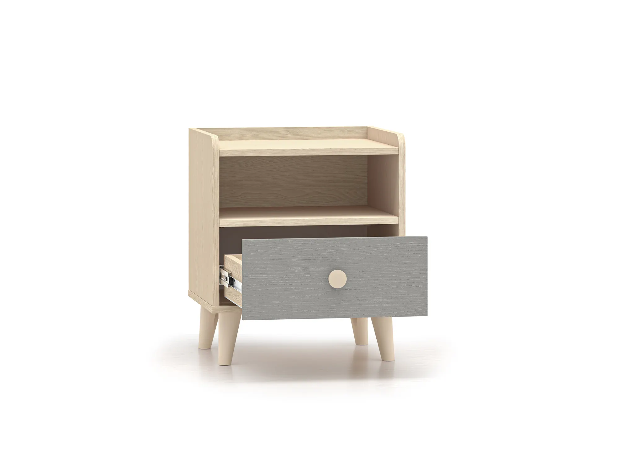 Szafka nocna z szufladą MEVEL 10 Piasek pustyni, szary pallad - 1MEVE10-002
