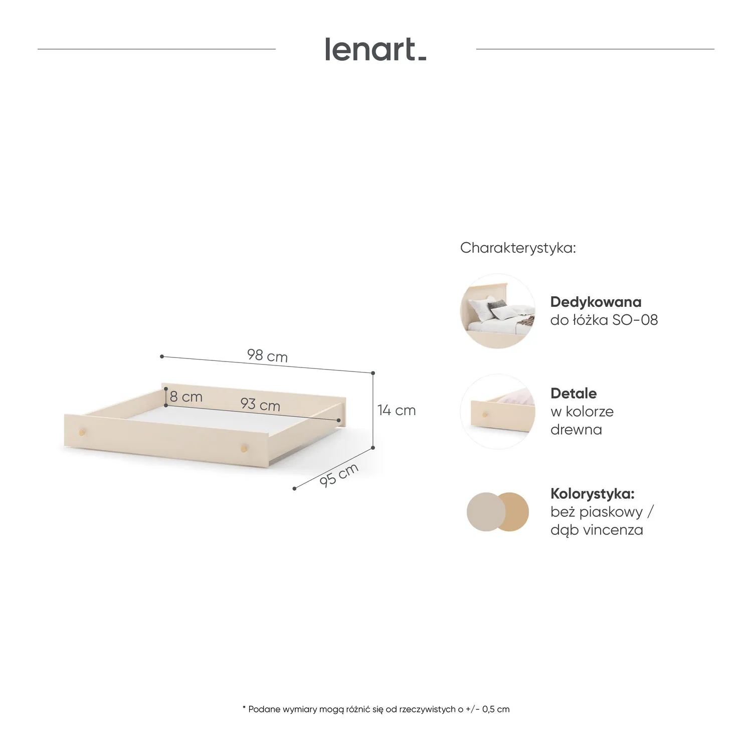 Szuflada do łóżka STORY 09 beż piaskowy - SO9BPVB