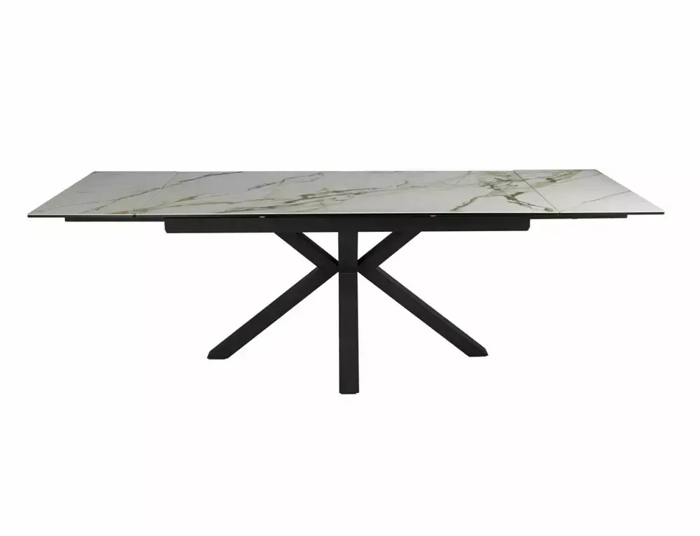 Stół rozkładany COLUMBUS CERAMIC 90x160-240 cm Amber Bianco biały efekt marmuru Signal — zdjęcie 5