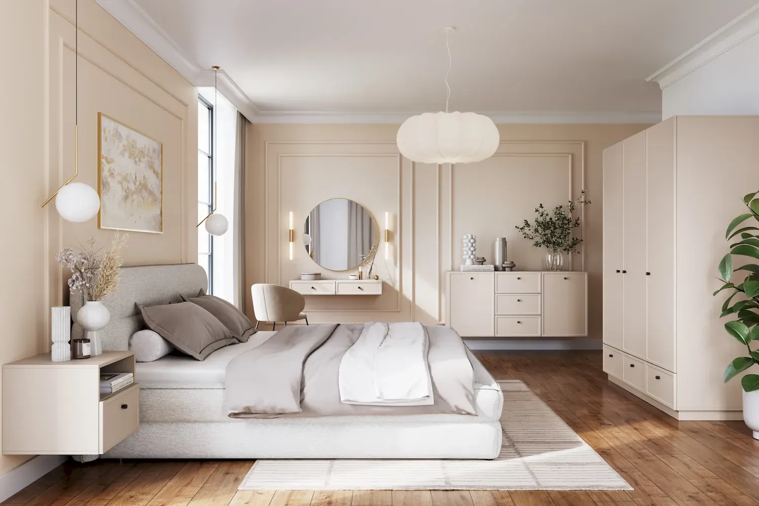 Toaletka wisząca z 2 szufladami LORINI 100 - cashmere gałka czarna - B_166706