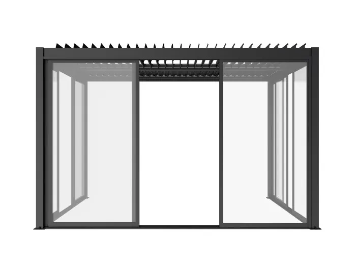 Drzwi przesuwne szklane LUXE 370x218cm do 4m antracyt - MI_5905610251574