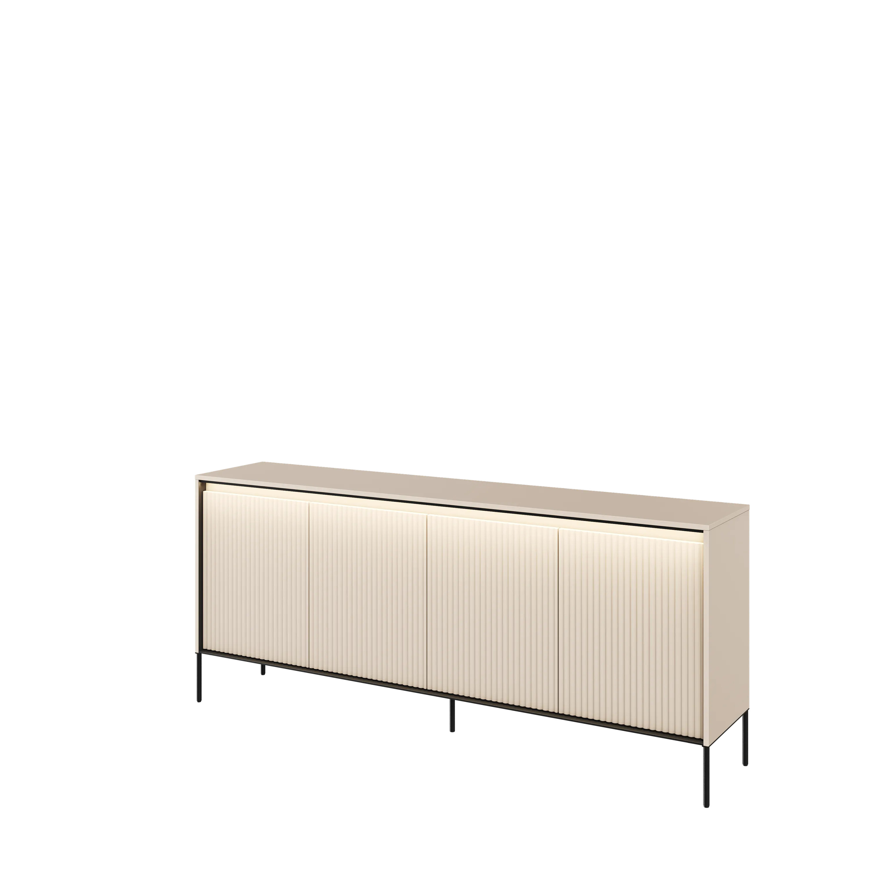 Komoda z oświetleniem TREND TR-04 4D beż piaskowy/czarny - TR4BPC-V2