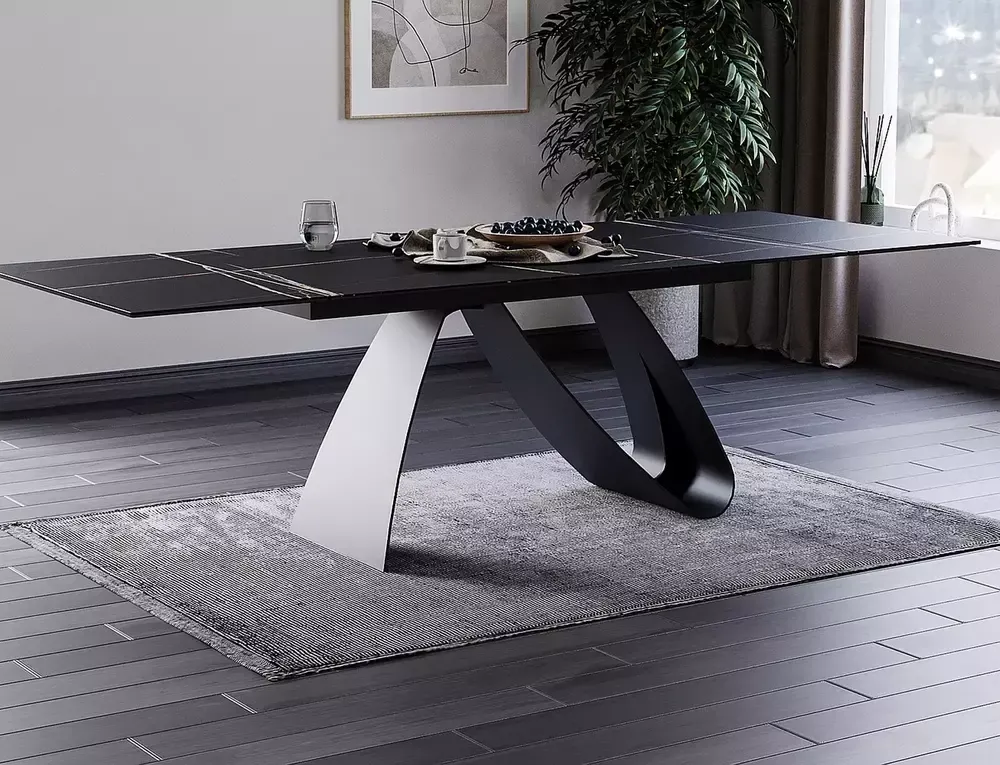 Stół rozkładany DIUNA CERAMIC 90x160(240) cm Sahara Noir czarny - DIUNACC160