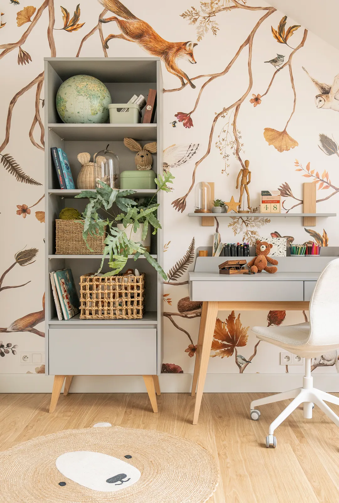 Biurko wysokie z 2 szufladami SWING 120 cm szare - PIN_034-506-197