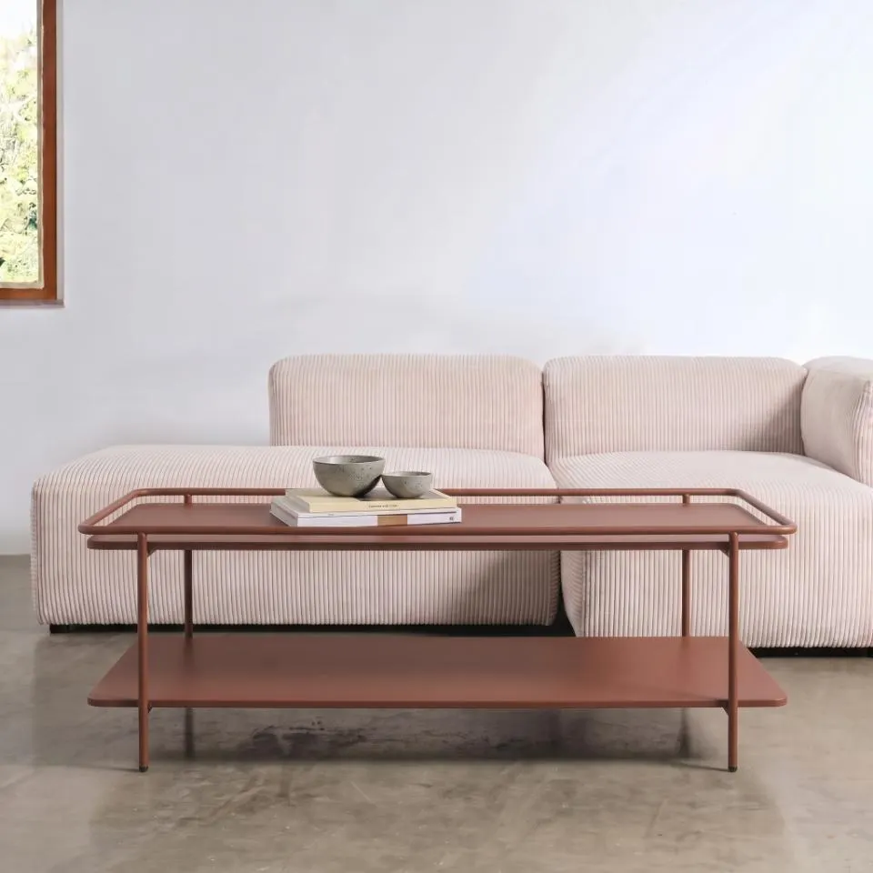 sofa, konsola, stolik kawowy, szary róż, tapicerka plisowana