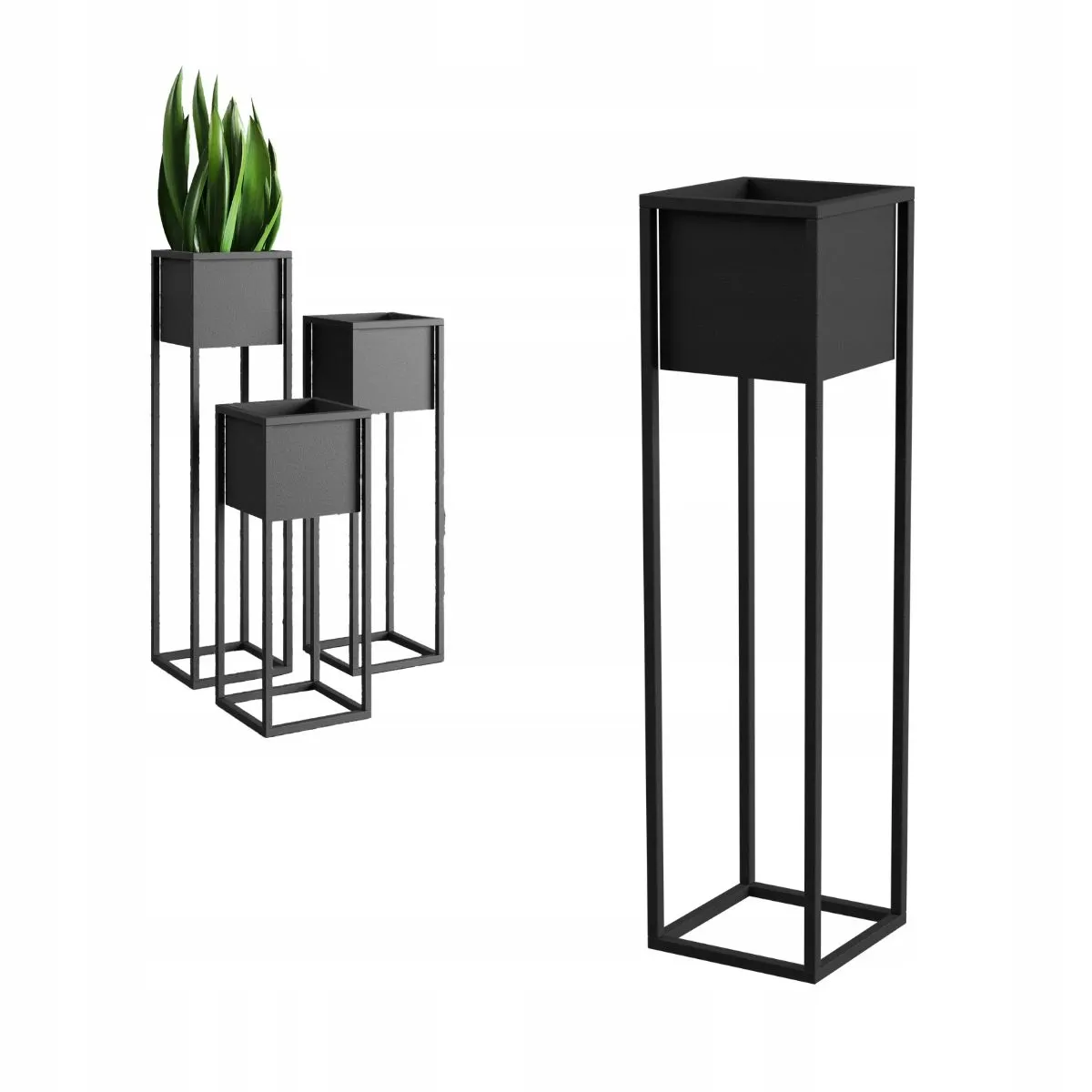 DONICZKA-osłonka na donice metalowa NANTES M czarna Słoik, plantator, Roślina doniczkowa, Ceramika, Wazon