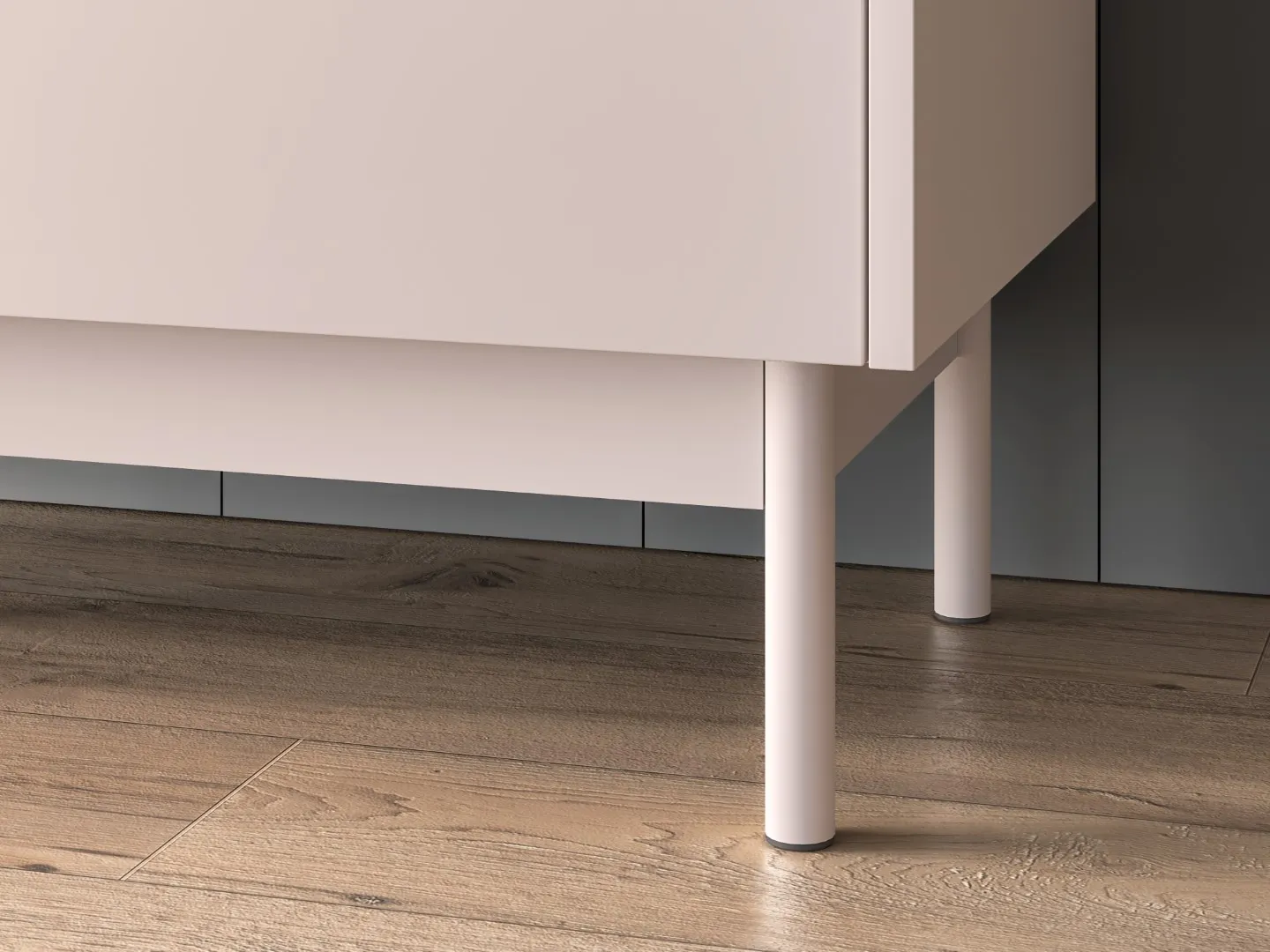 Komoda 2-drzwiowa z szufladami DUNEA 104x85 ryflowana kaszmir - dąb cremona - 1DUNE06-001