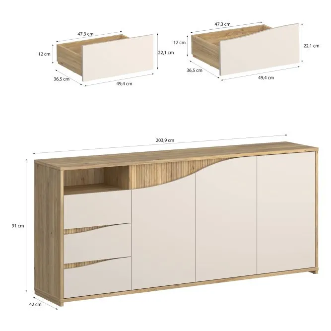 szafka, komoda, meble-drewniane, fronty-szklane, sprzęt-storage