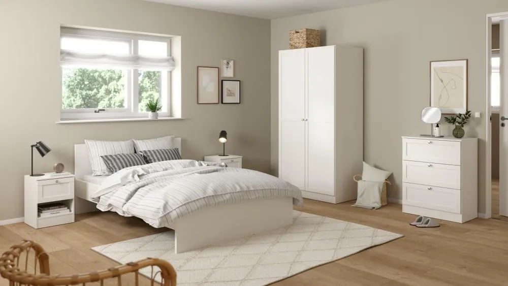Szafa 2-drzwiowa BILLUND 99 cm biała - TV_680544949
