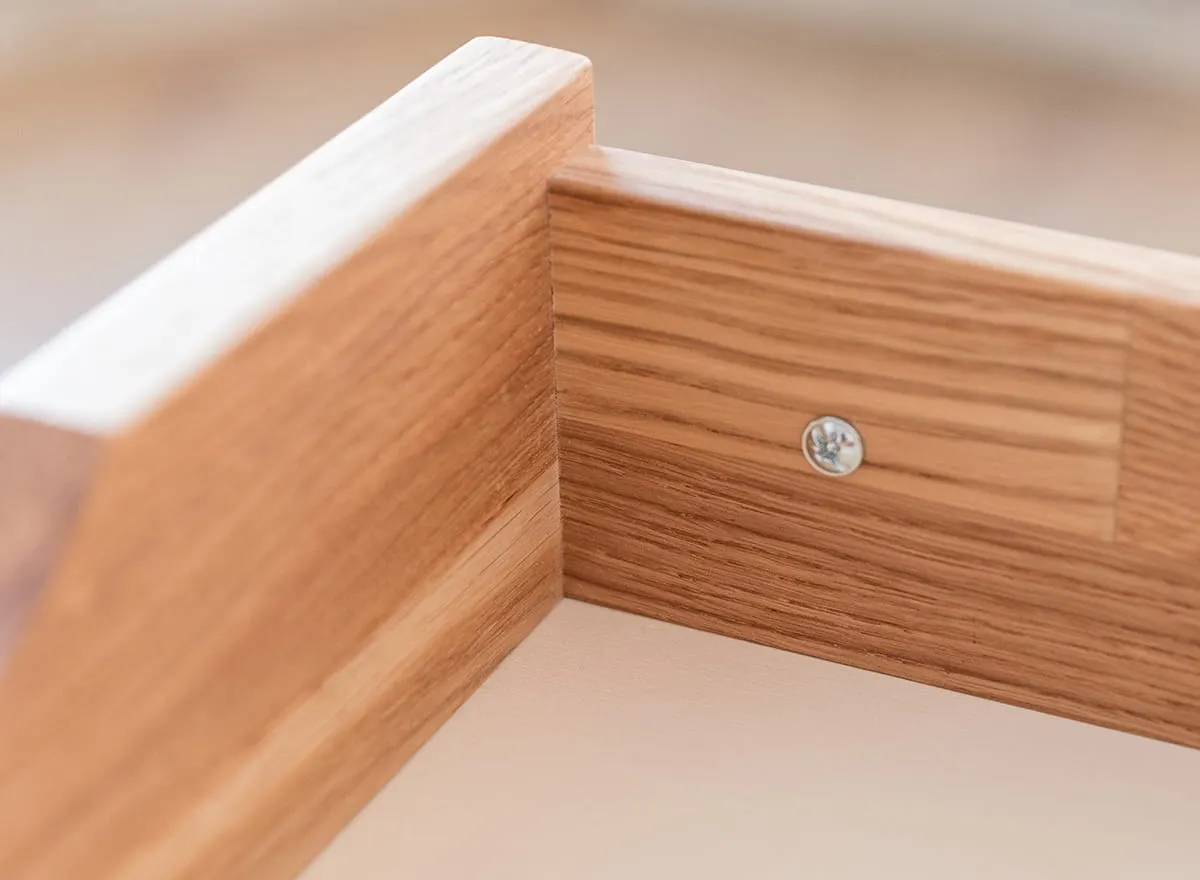 Biurko z 2 szufladami dębowe olejowane 138x55x75 cm Simona II - KULSIM2