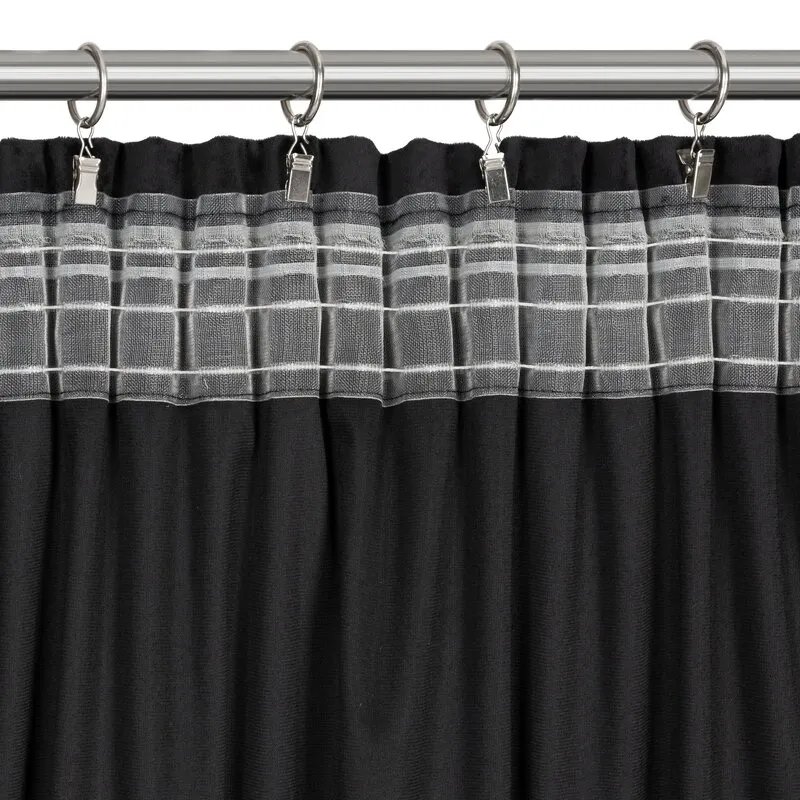 ZASŁONA GOTOWA MARION 2 NA TAŚMIE 140 X 270 CM CZARNY - EU_452758