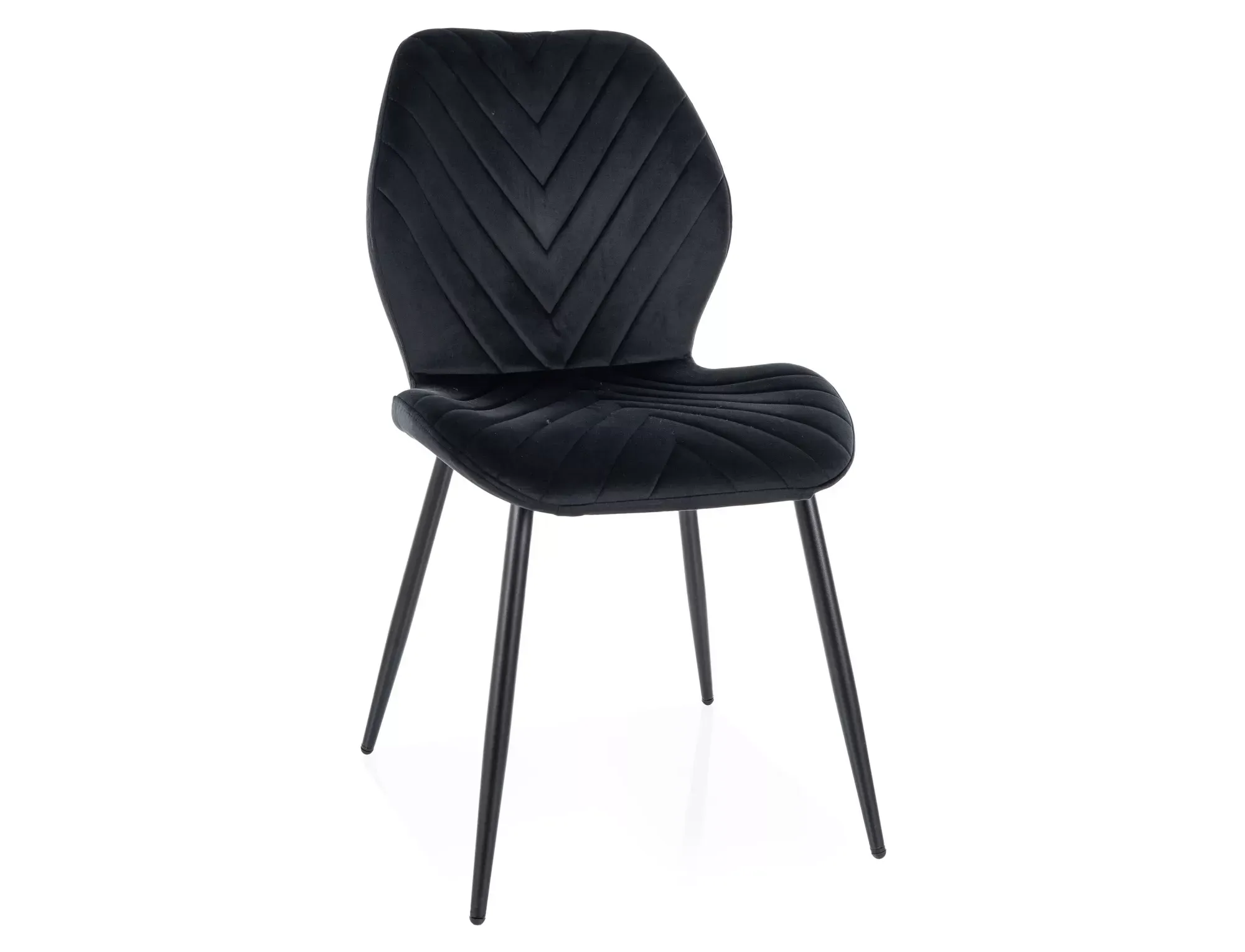 Krzesło tapicerowane MIKE VELVET pikowane czarne/czarne nogi Krzesło tapicerowane MIKE VELVET pikowane czarne/czarne nogi