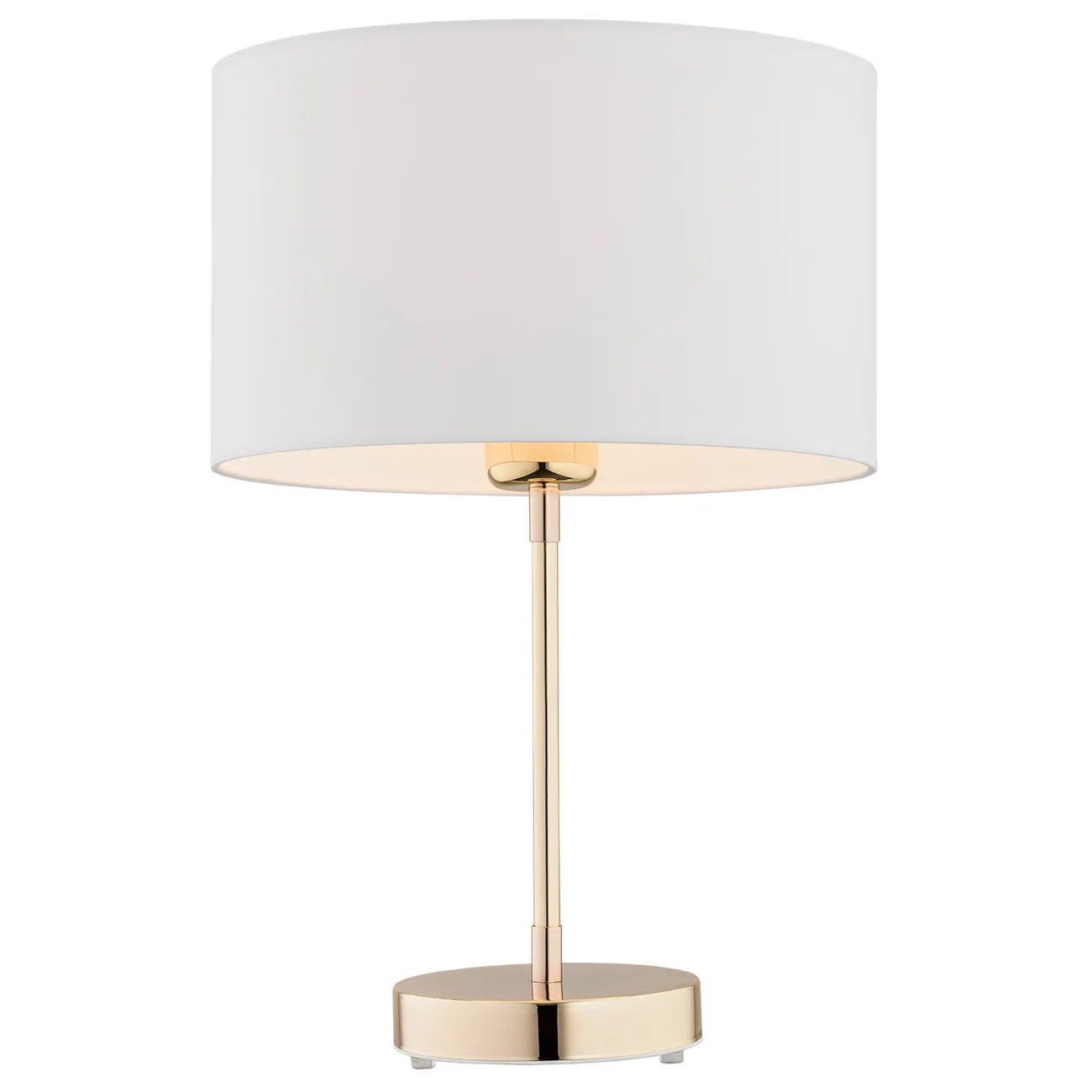 Lampa stołowa KARIN metalowa mosiądz biała 44 cm