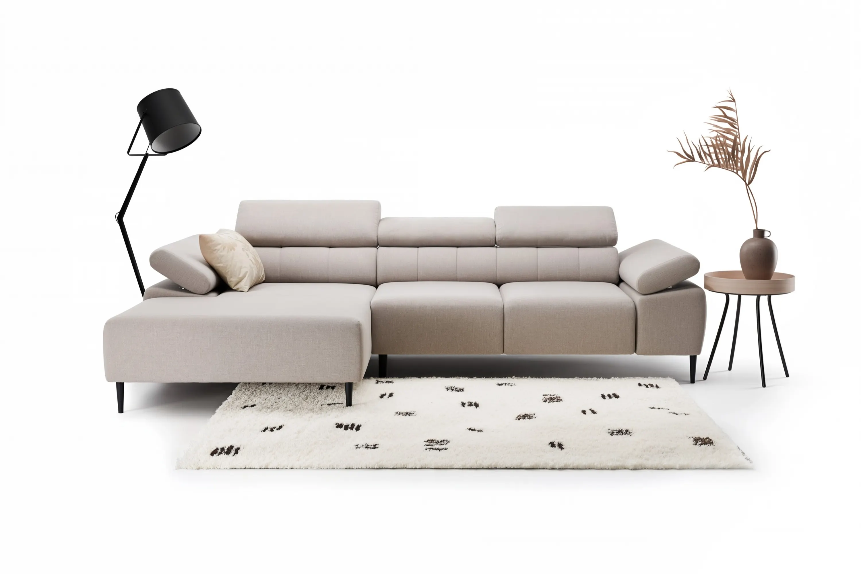 Narożnik lewostronny TALORIA MINI (Maya 01) 290x180 cm elektrycznie wysuwane siedzisko beżowy - B_162488