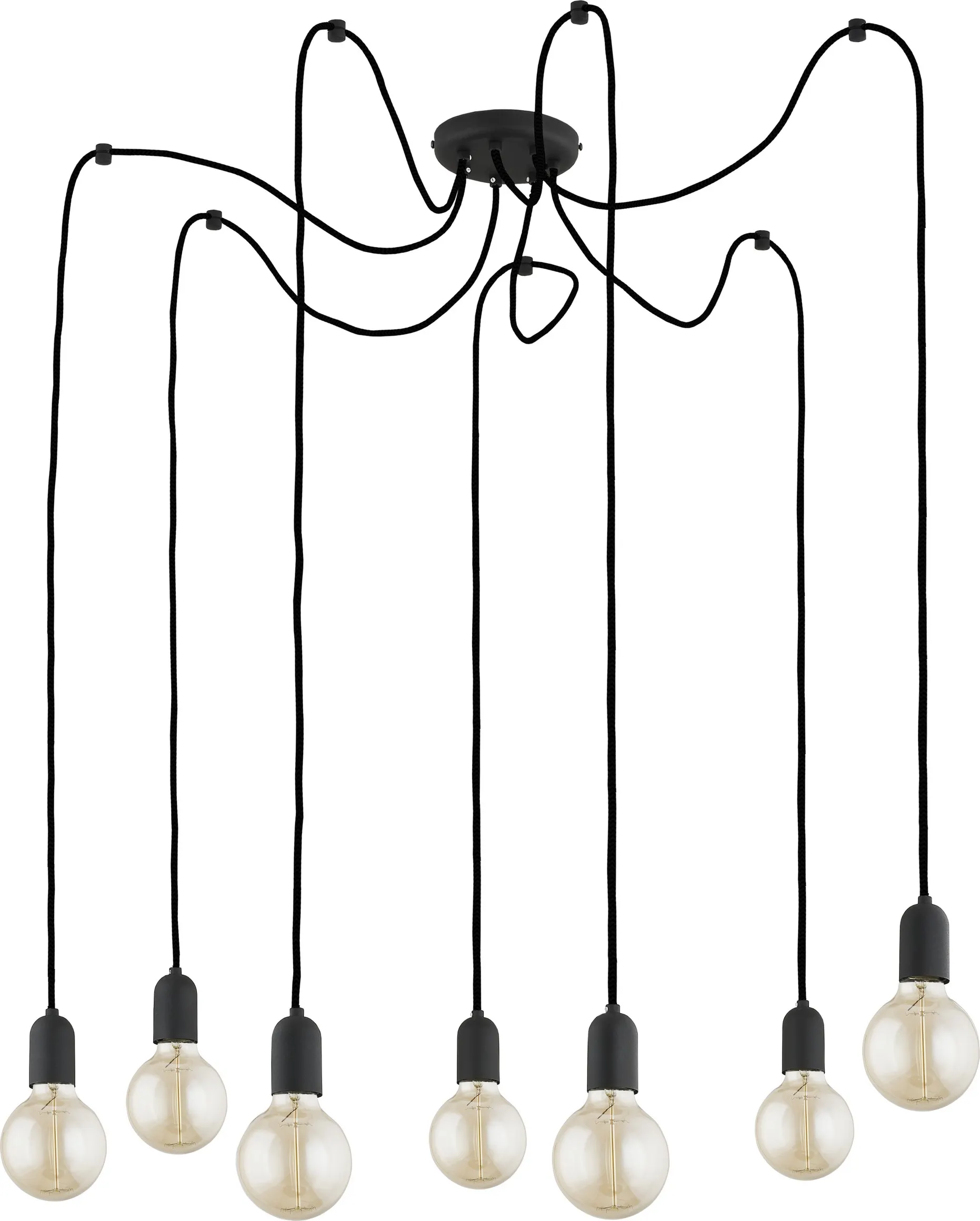 Lampa wisząca QUALLE czarna z dodatkowymi zaczepami 130x70cm - TK_2363