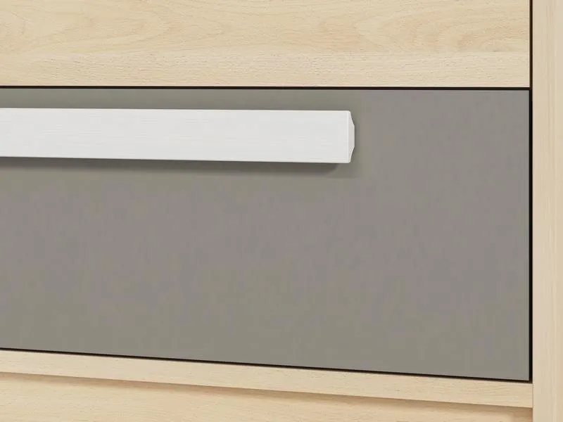 Komoda z 3 szufladami DROP 10 z szufladami z możliwością montażu wstawek frontowych buk fjord, biały, szary - 1DROP1001-001