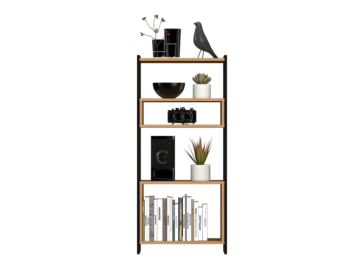 Regał niski TRIS 05 dąb artisan-czarny 55x122 - 1TRIS05-001