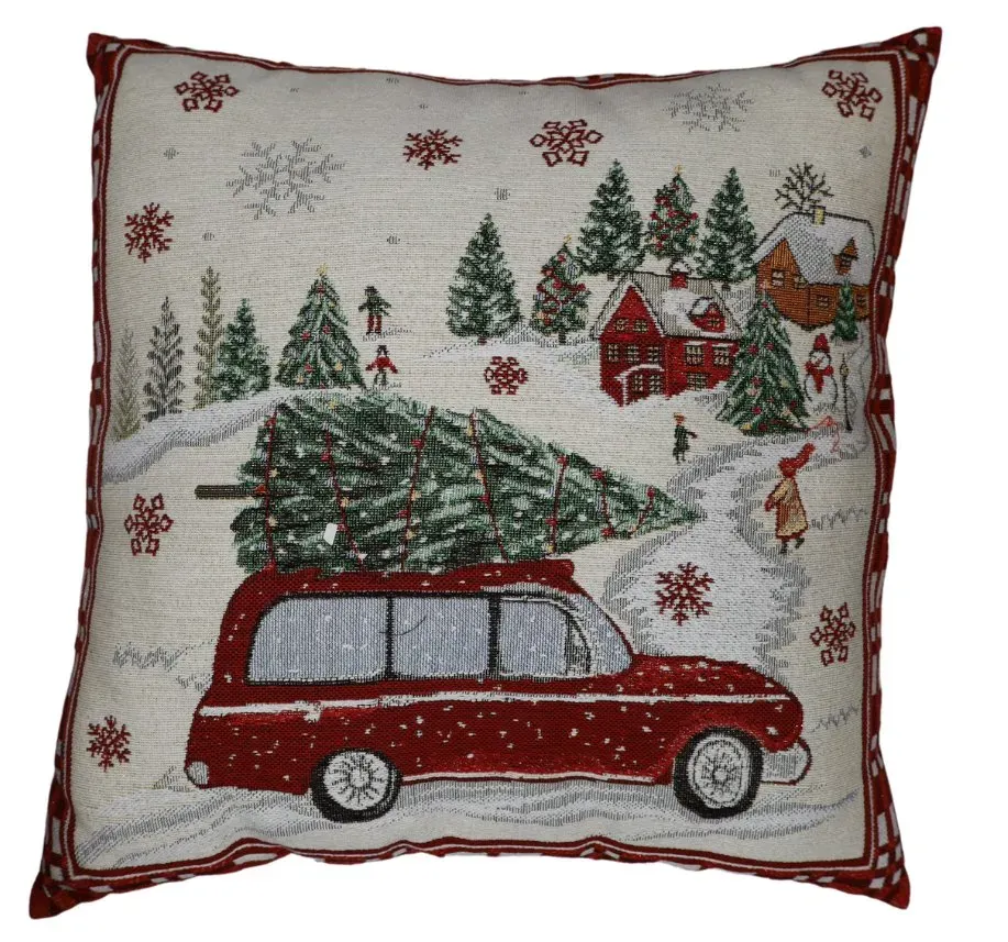 Poduszka świąteczna z wzorem 45x45 wielokolorowa Poduszka świąteczna z wzorem 45x45 wielokolorowa