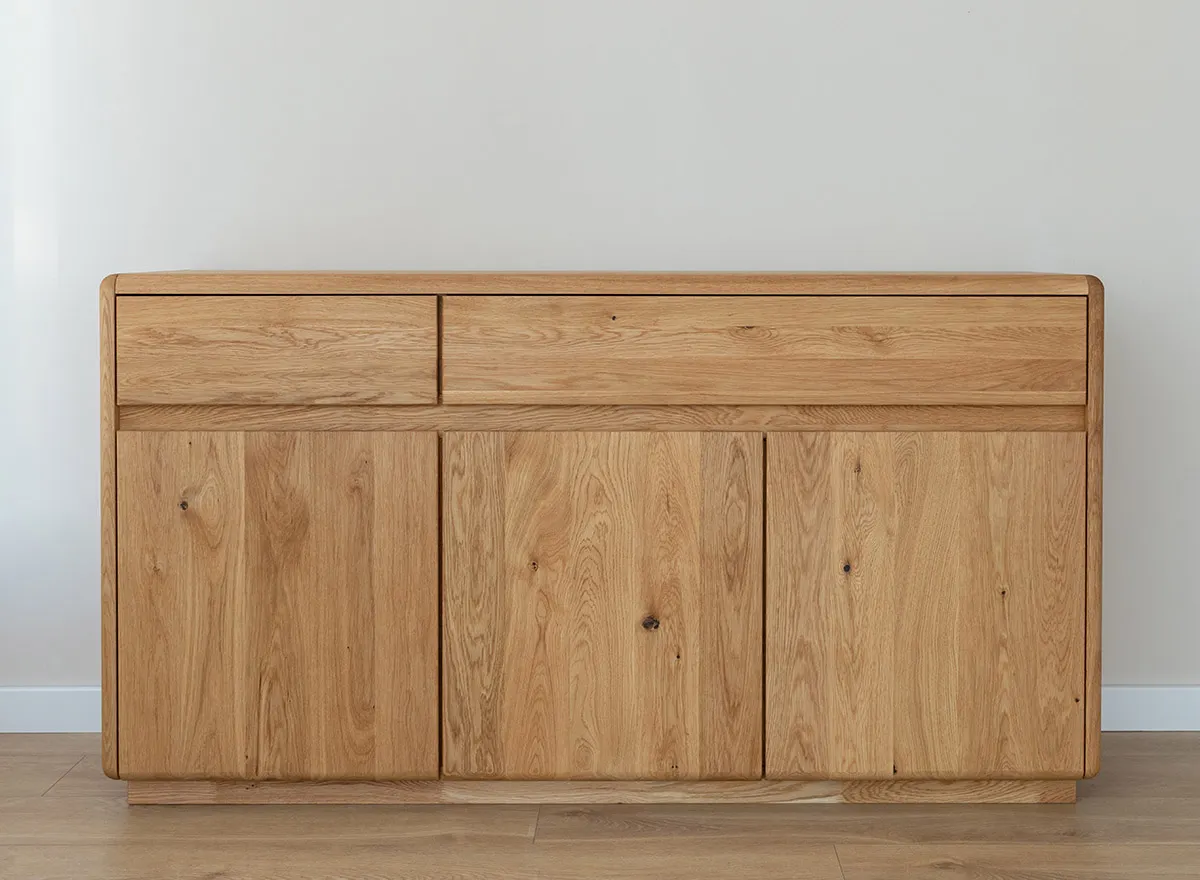 Komoda dębowa 3-drzwiowa z 2 szufladami RONDA Dębowy Sen dąb olejowany - ZIKOM1_2.3