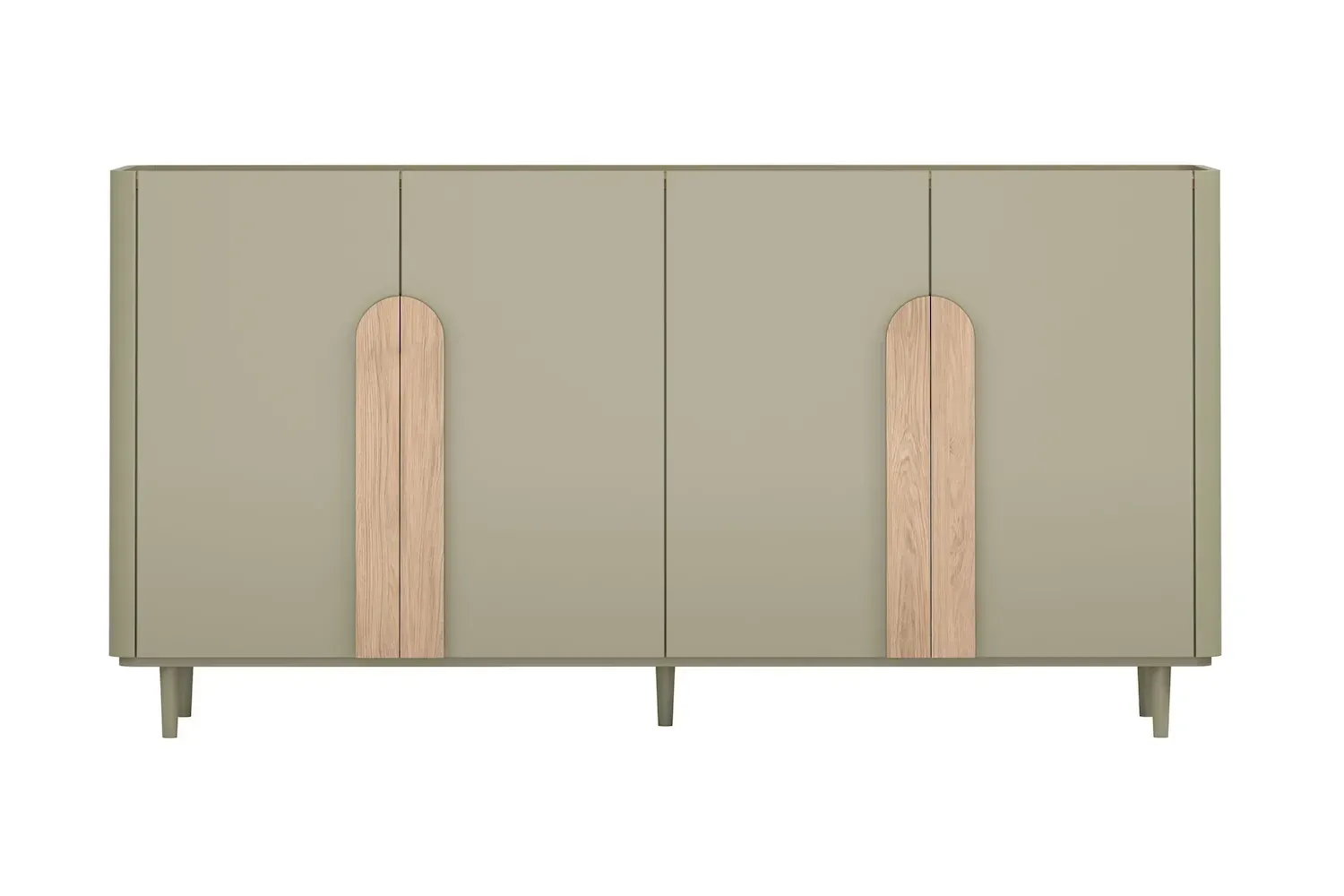 Komoda 4-drzwiowa AMILIO 200 - eukaliptus dąb baltic dune uchwyty dąb naturalny nogi eukaliptus - B_169227