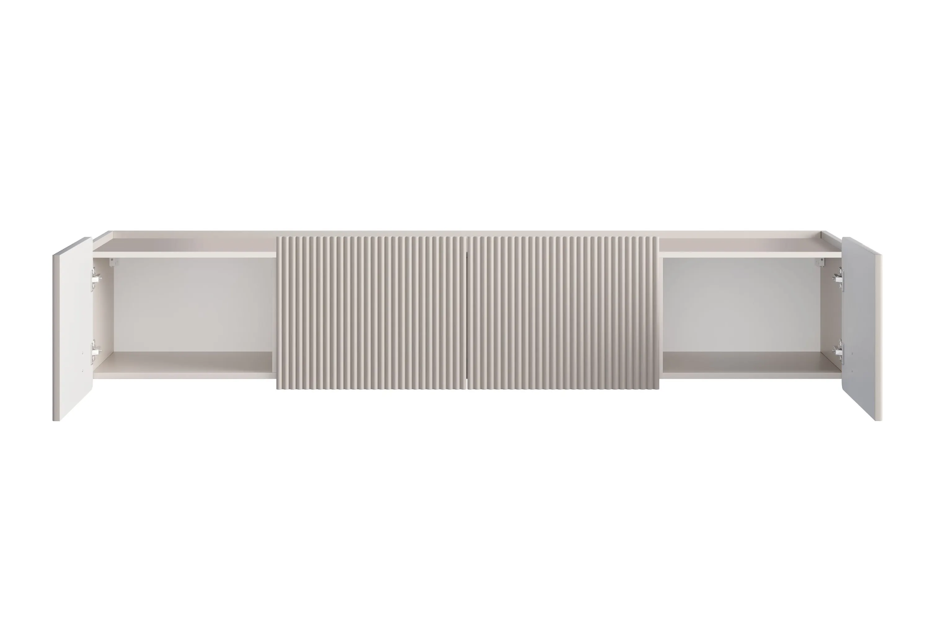 Szafka RTV wisząca MALMI 2-drzwiowa z 2 szufladami 200cm - kaszmirowy - złoty - B_167031