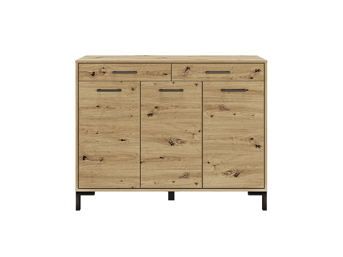 Komoda 3-drzwiowa z 2 szufladami NEVIO 14 dąb artisan