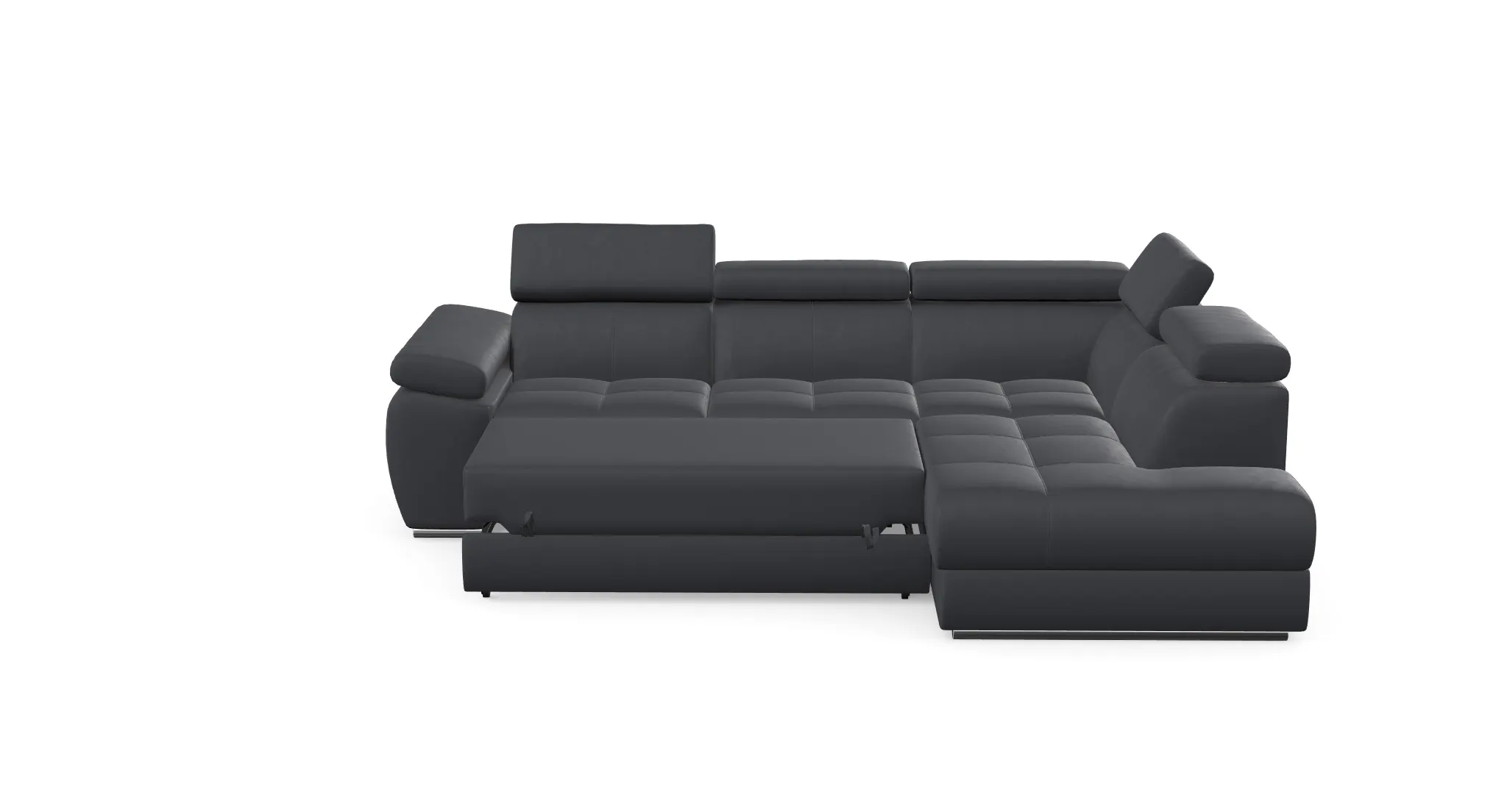 Narożnik z funkcją spania LIZBONA II prawostronny- tkanina SOLAR 96 - grafitowy - LIZBONAII_NAR_SOLAR96_P