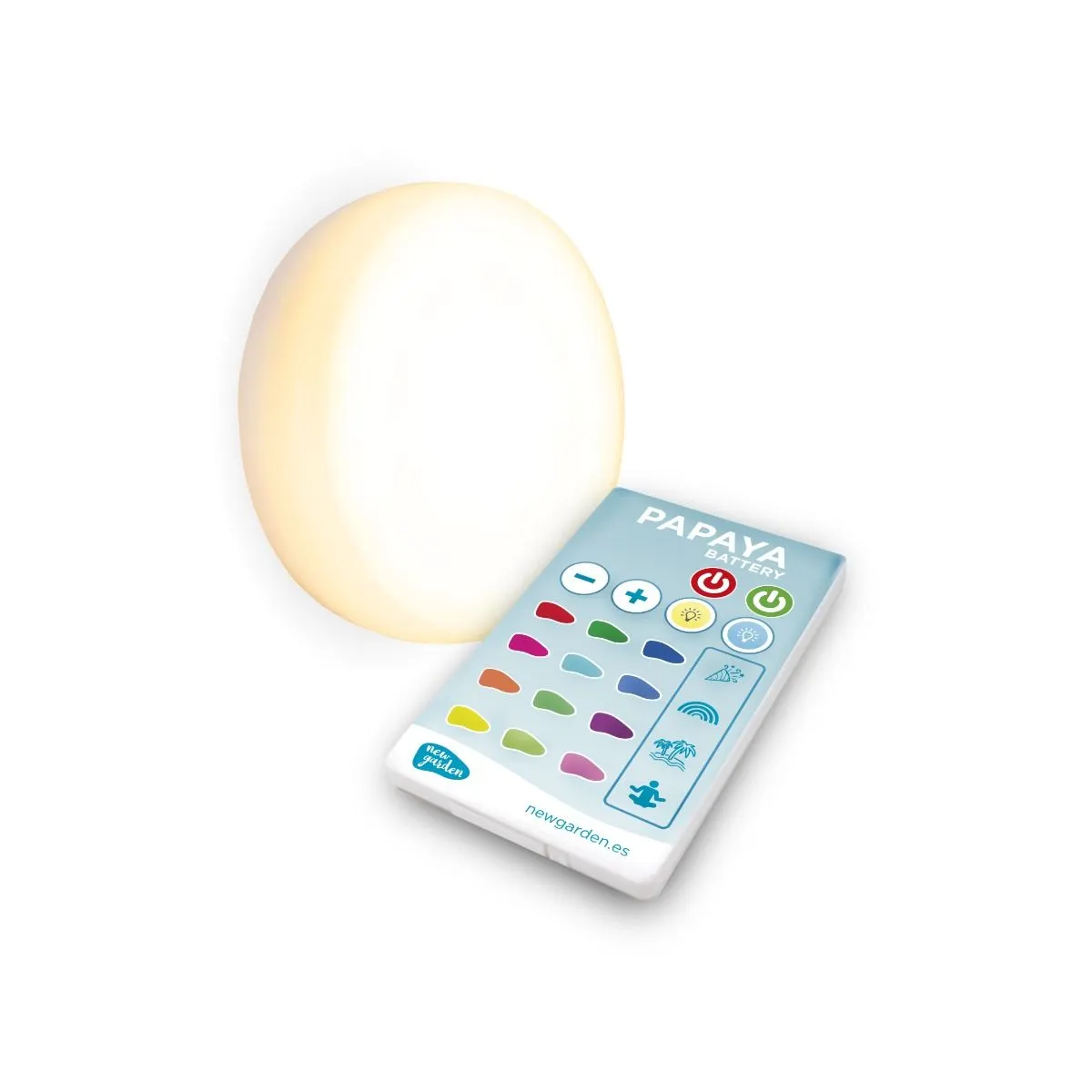 image żarówka, gama kolorów, płytka sterująca, bateria, PAPAYA battery