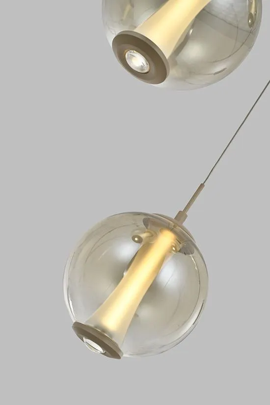 image lampa wisząca, kula szklana, żarówka LED, kabel wiszący, styl nowoczesny