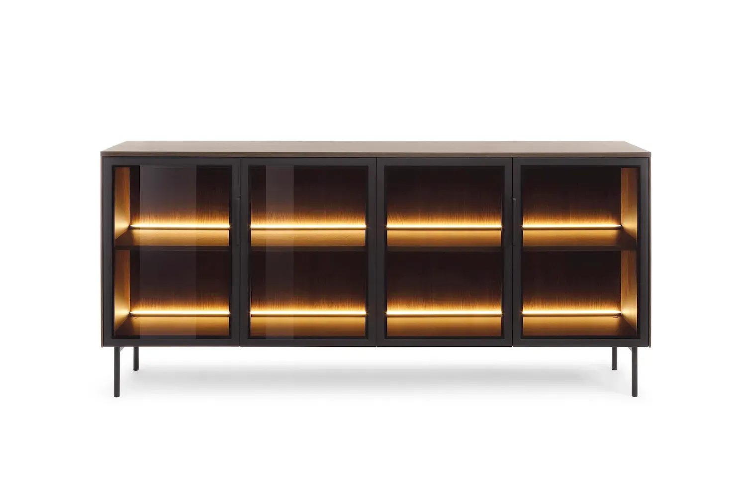 Komoda 4-drzwiowa LUMI z oświetleniem LED dąb dunin - LA_LUMI_KOMODA_181_4D_DUNIN