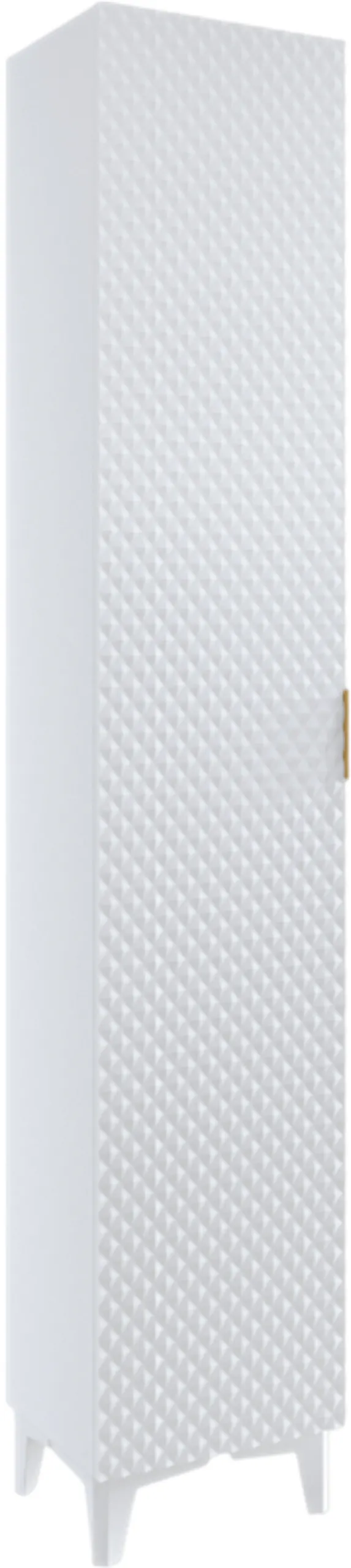 Słupek wysoki 1-drzwiowy LAURA wiszący 186 cm - biały - 3097NM17